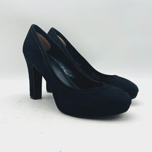 J Crew Shoes Womens 8.5 Black Suede Heels Platform Pumps Women Italy Coddington